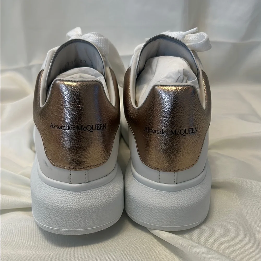 Alexander McQueen White Lace-Up Sneakers (used) - Picture 3 of 6